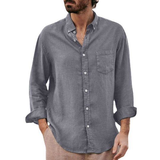 Herren Leichte Leinenhemd R&B