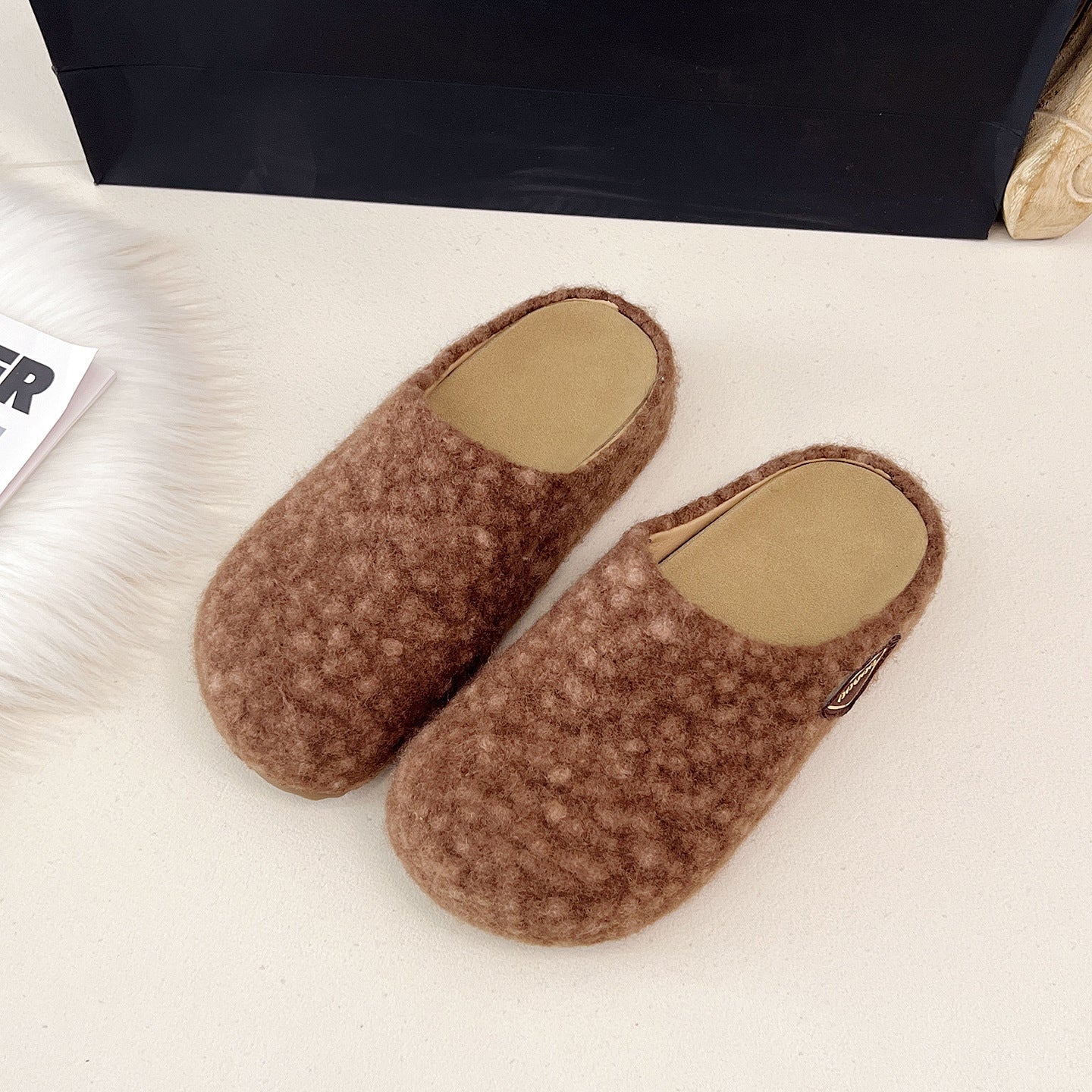 Damen Flauschige Filzclogs R&B