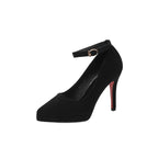 Damen elegante Absatzschuhe mit zartem Knöchelriemen R&B