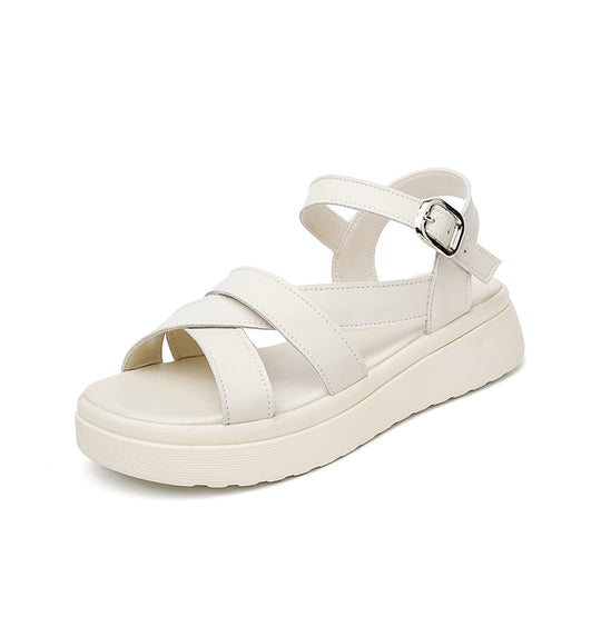 Damen Wedge-Sandaletten mit verstellbarem Fesselriemen und bequemer Sohle R&B