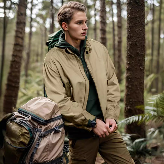 Herren lässige Outdoor-Jacke mit praktischen Taschen und atmungsaktivem Innenfutter R&B