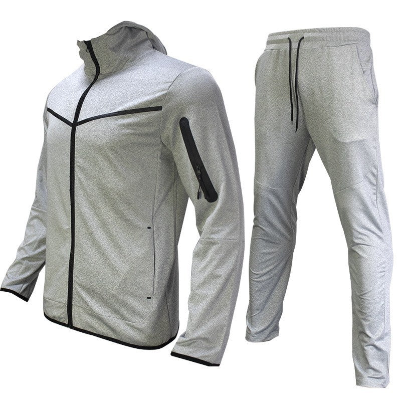 Herren sportliches Hoodie-Set mit atmungsaktiven Eigenschaften und modernen Kontrastdetails R&B