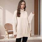 Damen Oversize Rollkragenpullover mit strukturiertem Strick R&B