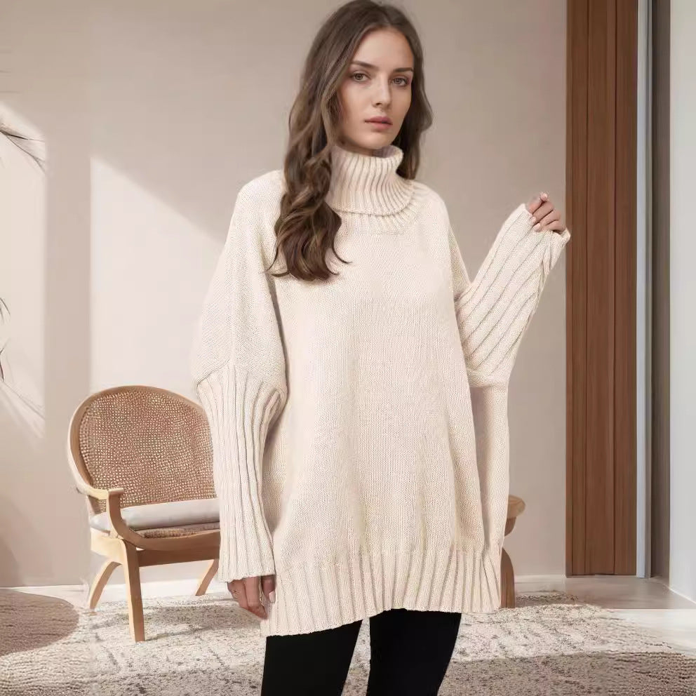 Damen Oversize Rollkragenpullover mit strukturiertem Strick R&B