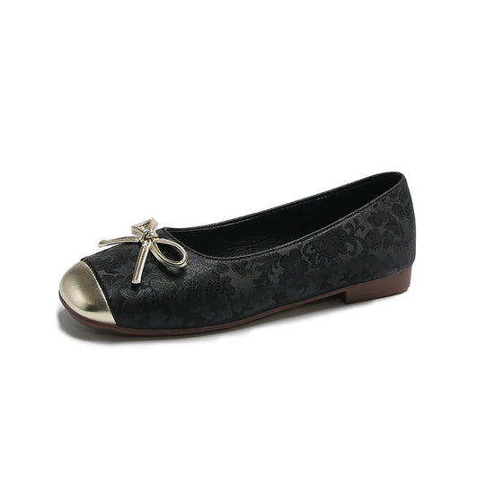 Damen Ballerinas mit elegantem Schleifen-Design und raffiniertem Metallverschluss R&B