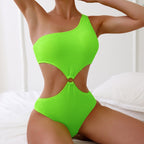 Damen Einseitiger Cut-Out Badeanzug mit attraktiven Details R&B