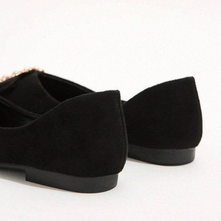 Damen Ballerinas mit funkelndem Schmuckelement R&B