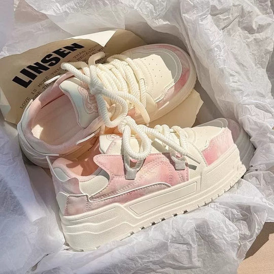 Damen modische Sneaker mit innovativem Plateau-Design und atmungsaktiver Obermaterial-Hybridstruktur R&B