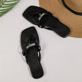 Damen Elegante Flip-Flops mit modischem Riemendesign und funkelndem Akzent R&B
