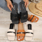 Damen Modische Slidesandalen mit elegantem Riemendesign und komfortabler Polsterung R&B