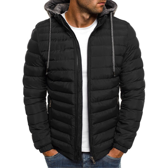 Herren gesteppte Übergangsjacke mit Kapuze und sportlichem Design R&B