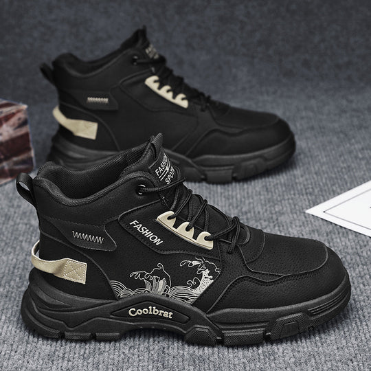 Damen Sportliche High-Top Sneakers mit modischem Muster und atmungsaktiver Sohle R&B