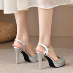 Damen Elegante High Heels mit glitzerndem Obermaterial R&B