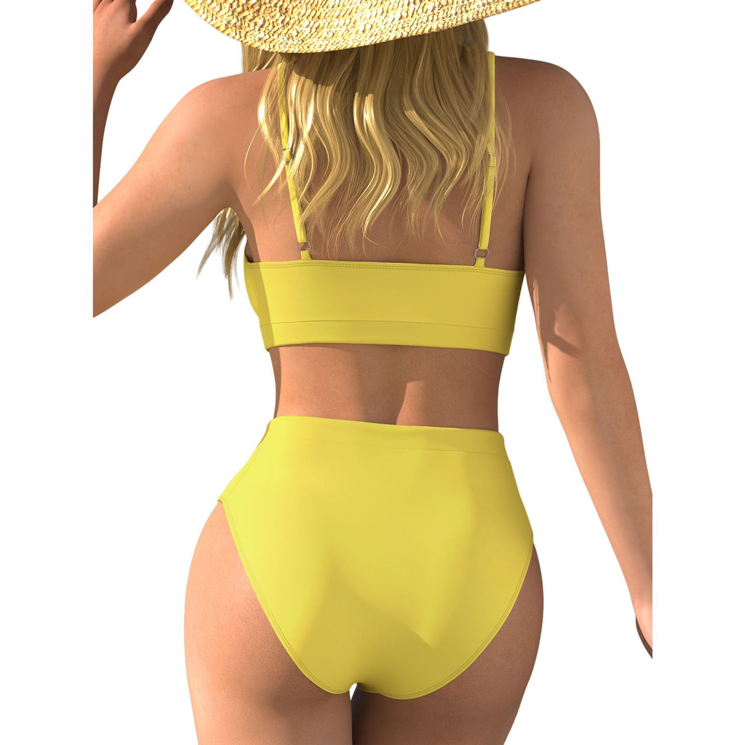 Damen Hochtaillierter Bikini mit Crop-Top R&B