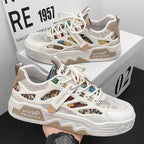 Damen Sportliche Sneakers mit atmungsaktiver Netzstruktur und modischem Muster R&B