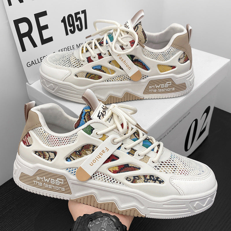 Damen Sportliche Sneakers mit atmungsaktiver Netzstruktur und modischem Muster R&B