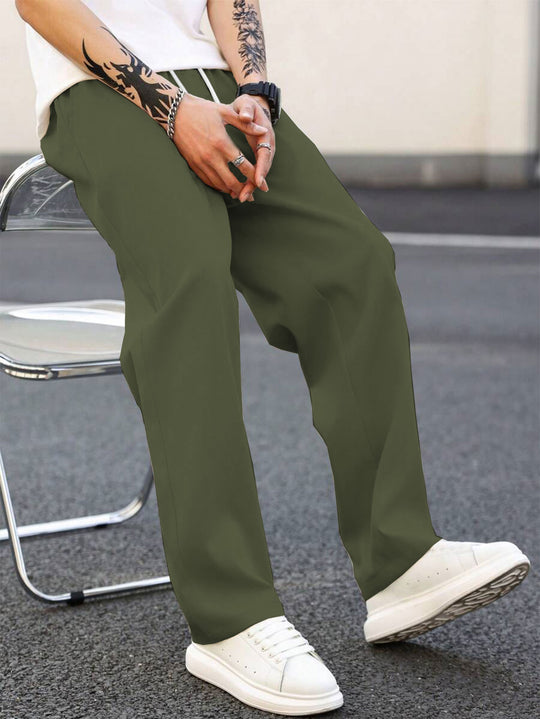 Herren modische Freizeithose mit weiter Passform und elastischem Bund R&B