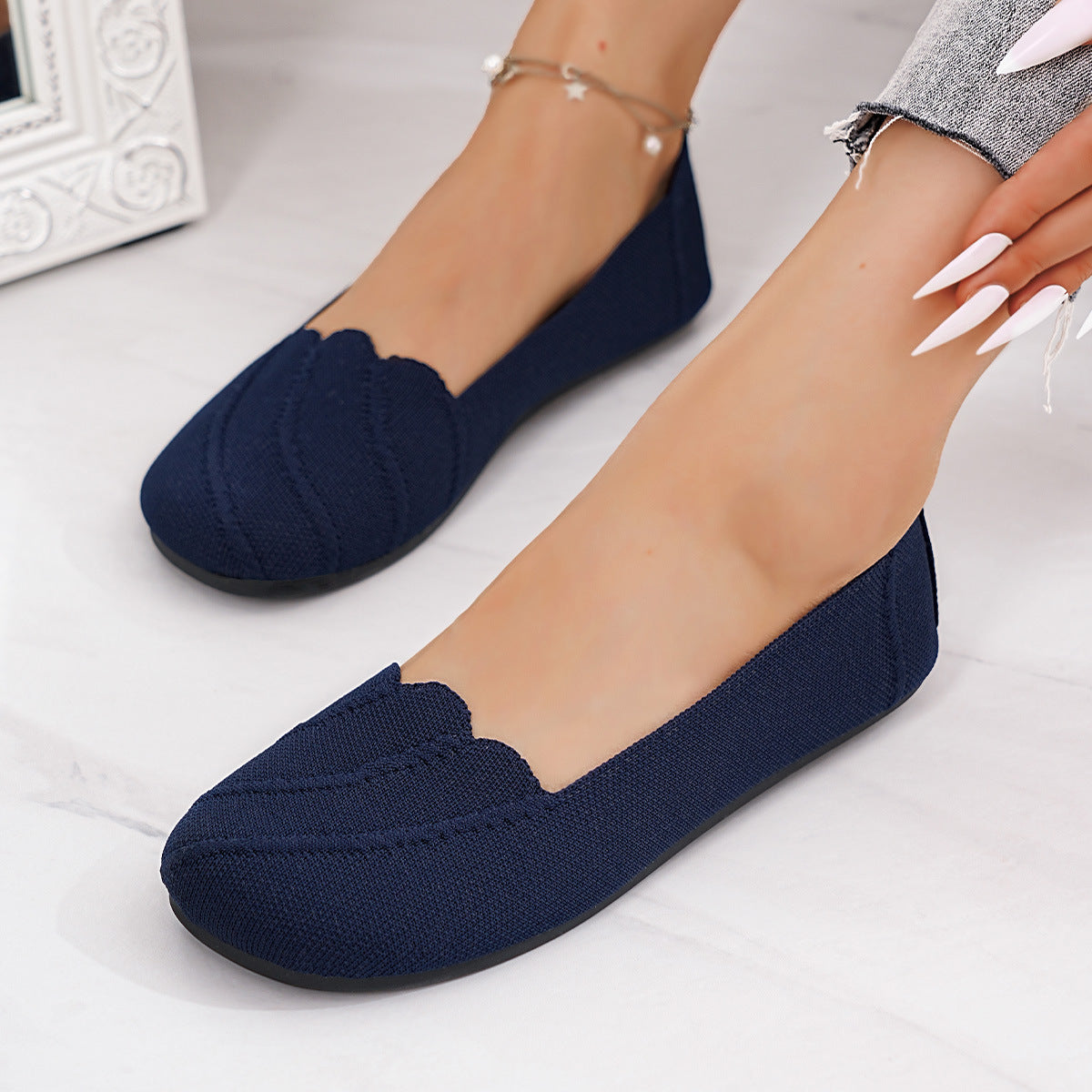 Damen Bequeme Slipper mit eleganter Struktur und rutschfester Sohle