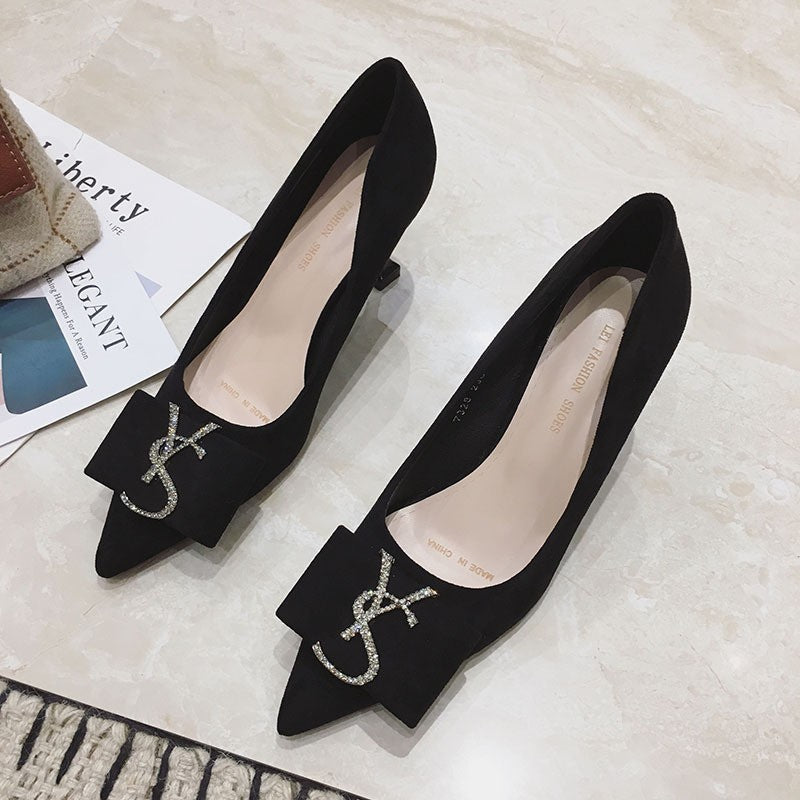 Damen Elegante Pumps mit Druckknopfdetail und schickem Blockabsatz R&B