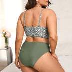 Damen Bikini-Set mit modernem Wickeldesign und hohem Taillenschnitt