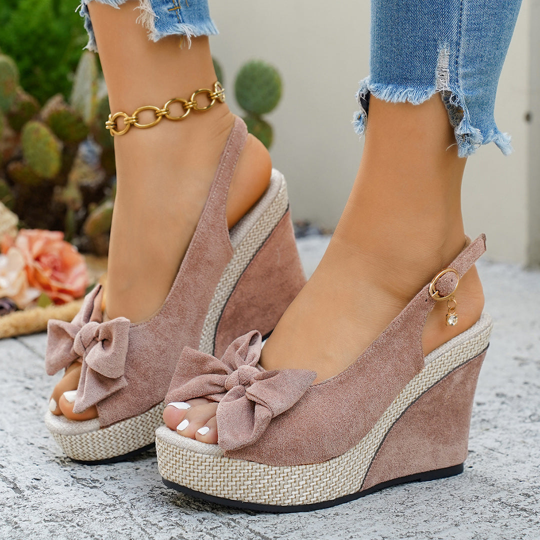 Damen Wedge-Pumps mit Schleifen Detail R&B