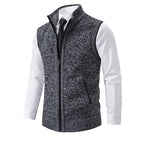 Herren Strickweste mit Reißverschluss und strukturiertem Design R&B