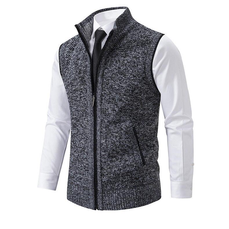 Herren Strickweste mit Reißverschluss und strukturiertem Design R&B