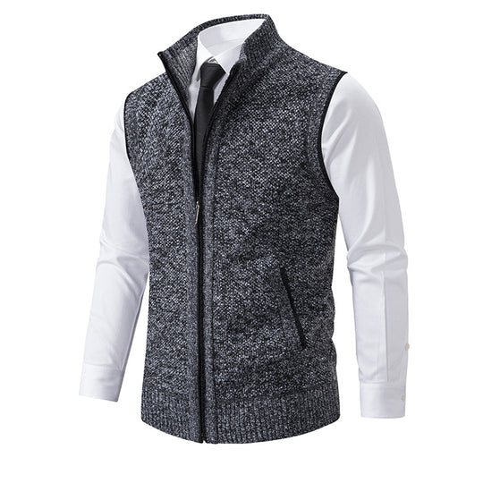 Herren Strickweste mit Reißverschluss und strukturiertem Design R&B