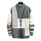 Herren hochwertiger Rollkragenpullover mit modernem geometrischem Design R&B