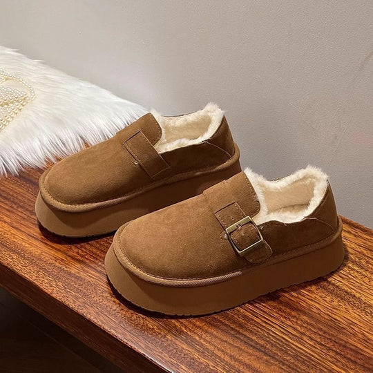 Damen Bequeme Slipper mit Futter und elastischem Riemen R&B
