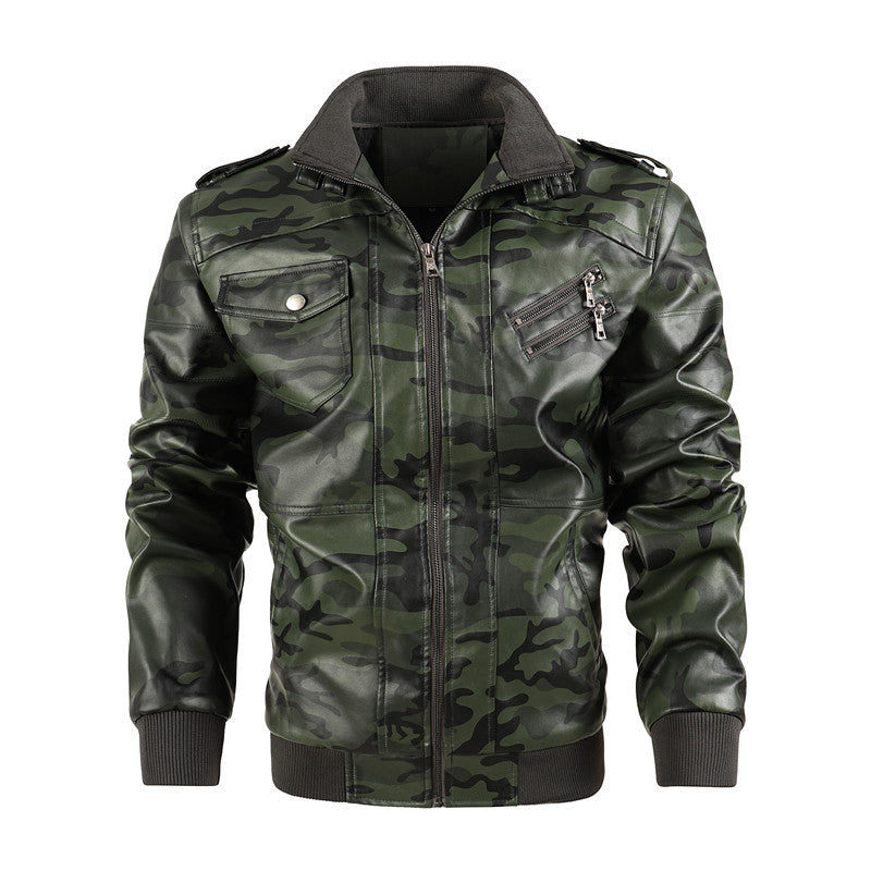 Herren camouflage Freizeitjacke mit stylischen Reißverschlusstaschen R&B