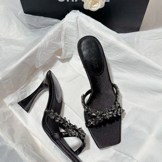 Damen Elegante High-Heel Sandalen mit funkelnden Strassdetails R&B