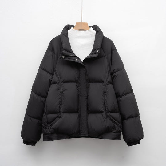 Damen Voluminöse Steppjacke mit modernem Kragen und praktischen Taschen R&B
