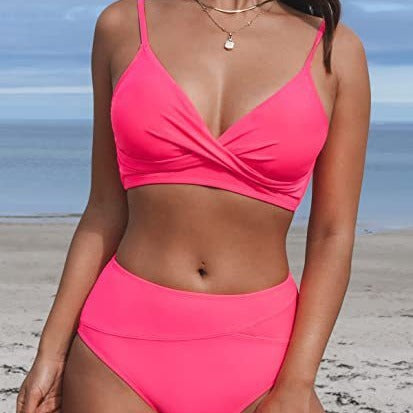 Damen Bikiniset mit hohem Bund und Wickel-Oberteil R&B