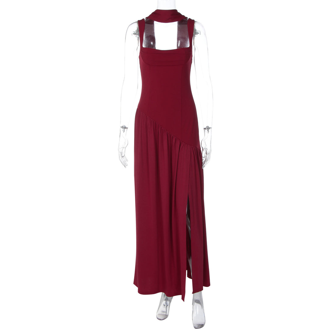 Damen Elegantes Abendkleid mit asymmetrischem Schnitt und tiefem Schlitz R&B