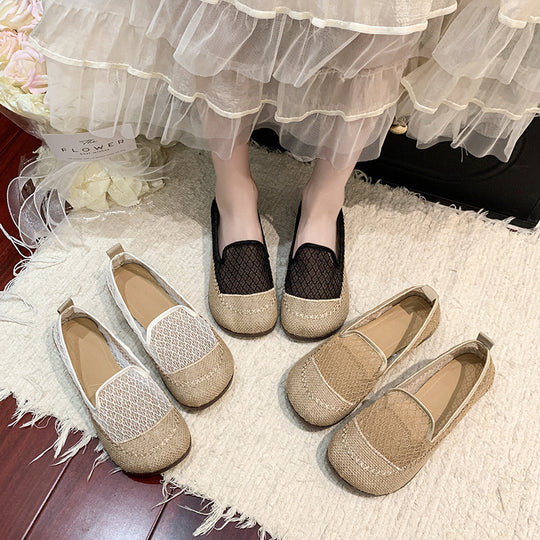 Damen Slip-On Ballerinas mit atmungsaktiver Netzstruktur und bequemer Sohle R&B