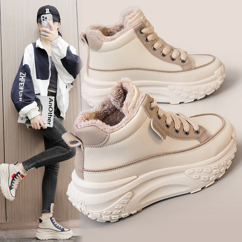 Damen High-Top Sneakers mit kuscheligem Innenfutter und rutschfester Profilsohle R&B