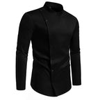 Herren Langarm Hemd mit modernem Knopfdesign R&B