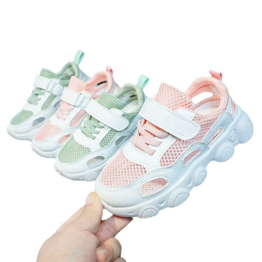 Damen modische Sneakers mit atmungsaktiver Mesh-Oberfläche und verstellbarem Klettverschluss R&B