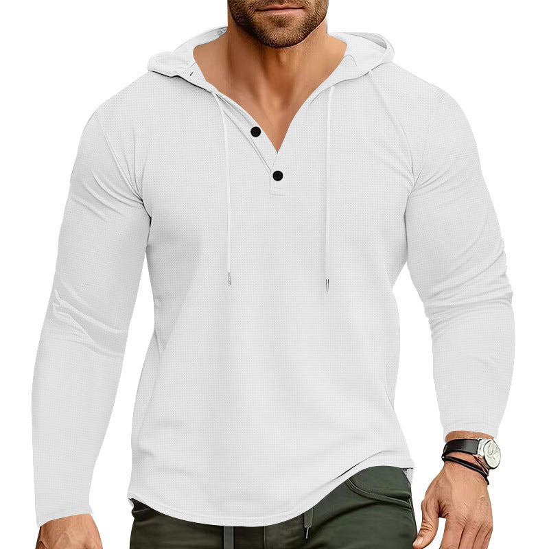 Herren lässiges Kapuzenshirt mit strukturierter Oberfläche R&B