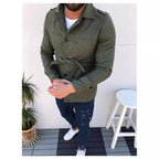 Herren modischer Trenchcoat mit doppelter Knopfleiste und abnehmbarem Gürtel R&B
