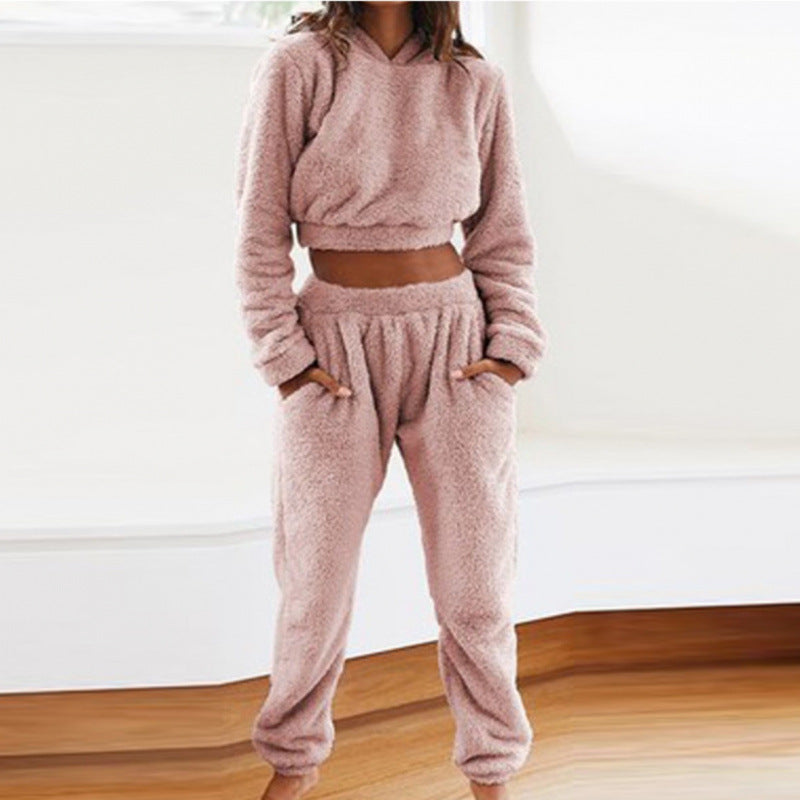 Damen kuscheliges Lounge-Set aus weichem Fleece R&B