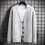 Damen Strickjacke mit Zopfmuster und Knopfdetails R&B