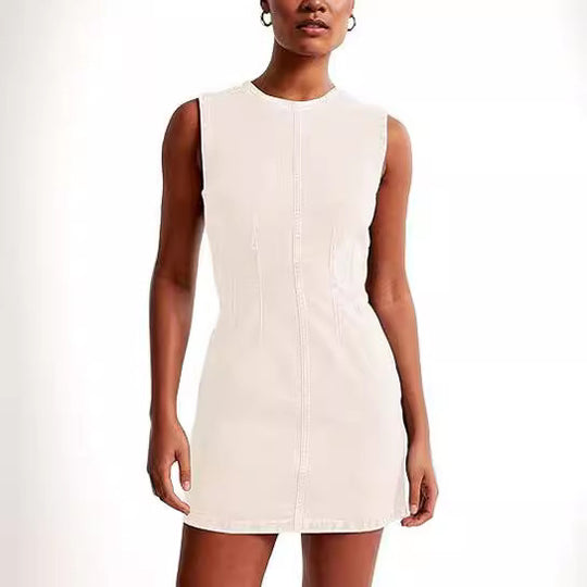 Damen Jeanskleid im modernen Schnitt mit nahtlosen Details R&B