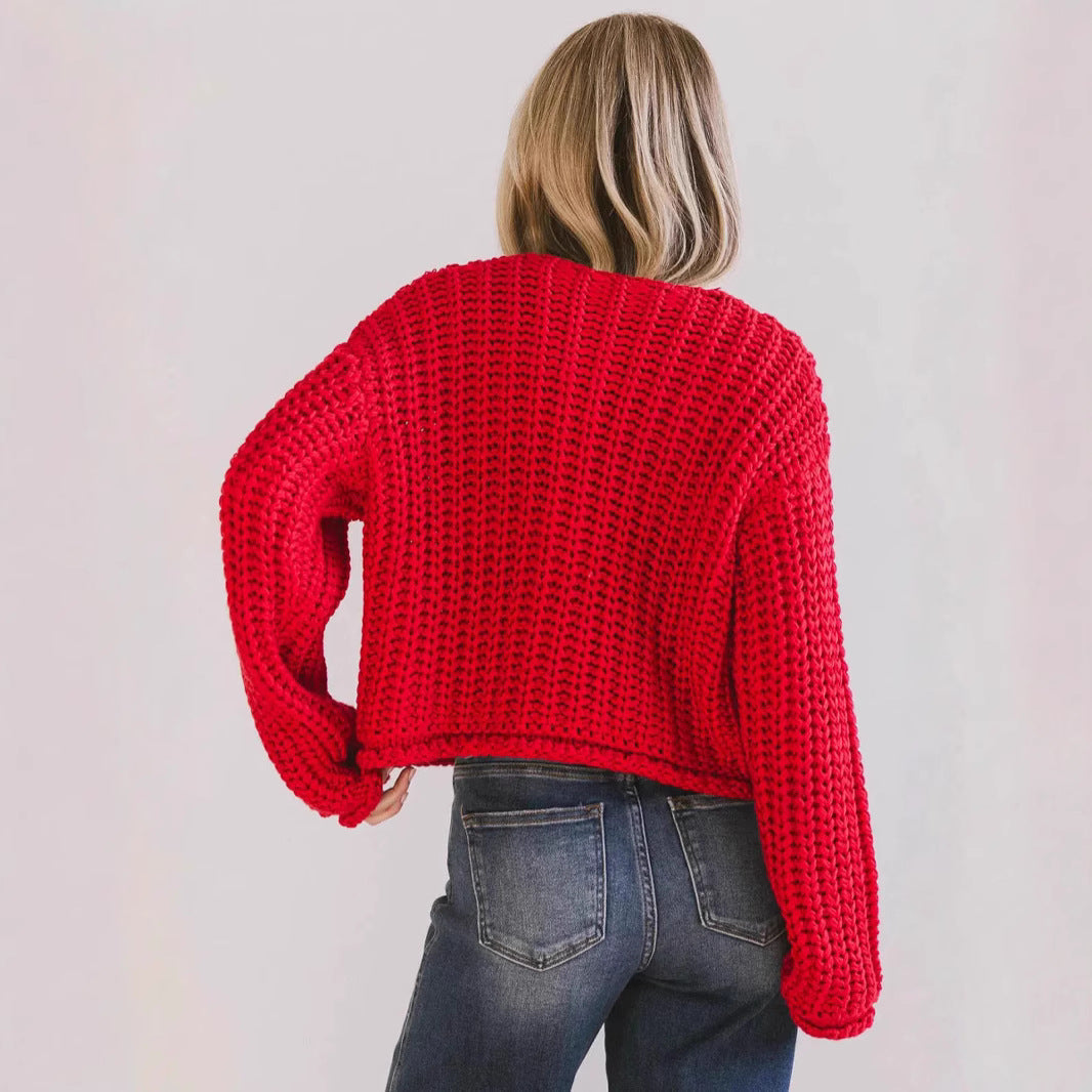 Damen Strickjacke mit dekorativen Knöpfen und praktischen Taschen R&B