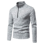 Herren Fleecepullover mit Stehkragen und innovativem Reißverschluss R&B