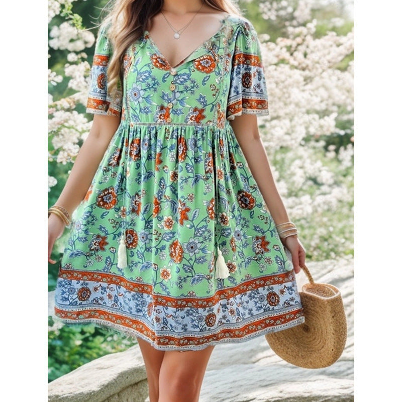 Damen Blühendes Sommerkleid mit Volant R&B