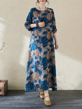 Damen Maxi-Kleid mit floralem Design und lässigem Schnitt R&B