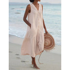 Damen Sommerliches Leinenkleid R&B