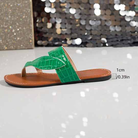 Damen modische Flip-Flop Sandalen mit Blattdesign R&B